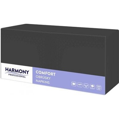 Harmony Professional ubrousky černé obědové 33x33cm 2V celulóza 1 balení = 250 ubrousků – Zbozi.Blesk.cz
