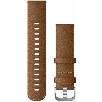 Garmin Řemínek Quick Release 22mm, kožený hnědý, stříbrná přezka 010-12932-24 – Zboží Mobilmania