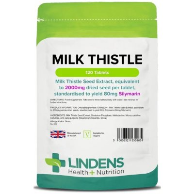 Lindens Health + Nutrition Milk thistle 100 mg 120 tablet – Hledejceny.cz