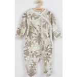 Kojenecký bavlněný overal s bočním zapínáním New Baby Lovely hnědý – Zboží Dáma
