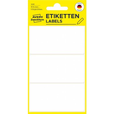Avery Zweckform 3081 Etikety na ruční popis 76 x 39 mm 18 ks bílé – Hledejceny.cz