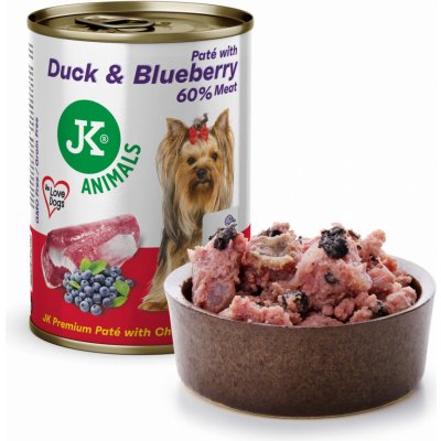 JK ANIMALS Adult Premium Paté Duck & Blueberry with Chunks 400 g – Hledejceny.cz