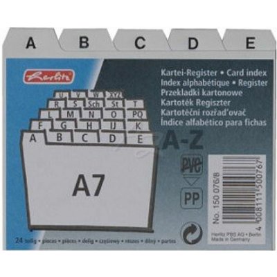 Herlitz registr A7 do kartotéky A-Z Bílý – Hledejceny.cz