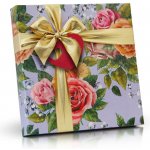 Selllot Výběr belgických pralinek v květovaném obalu se zlatou mašlí a srdíčkem 200 g – Zboží Dáma