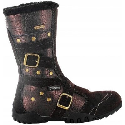 Bartek kozačky se zlatými sponami hnědé – Zboží Dáma