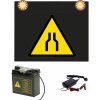 Piktogram Značka s výstražným světlem na baterii, Zúžení vozovky