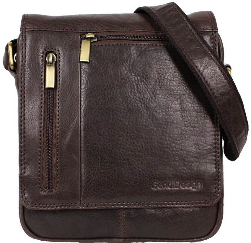 Sendi Design pánská kožená taška přes rameno RAMBO hnědá