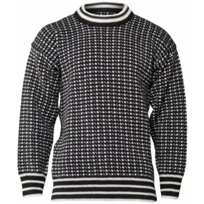 Wooline Norský svetr SEBASTIAN 100% norská vlna černý – Zboží Dáma