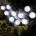 Garden of Eden Solární řetěz s bílými lampiony a studeně bílými LED, 2,5 m – Hledejceny.cz