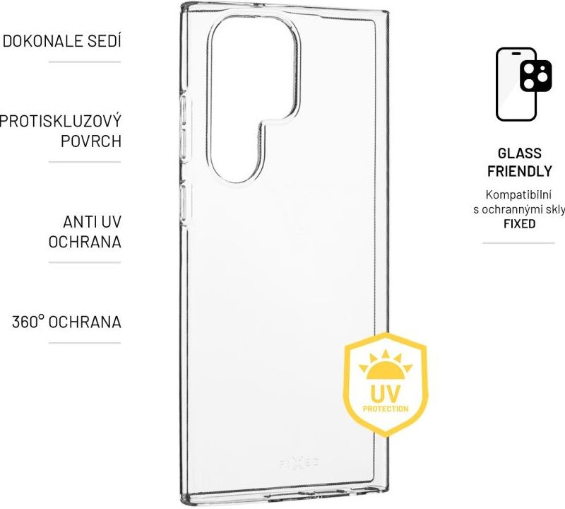 FIXED Slim AntiUV gelové odolné proti zažloutnutí Samsung Galaxy S23 Ultra čiré FIXTCCA-1042