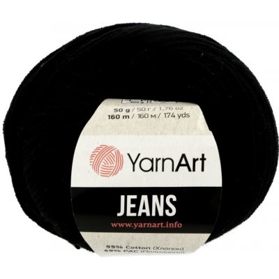 YarnArt Jeans 53 černá – Zboží Dáma
