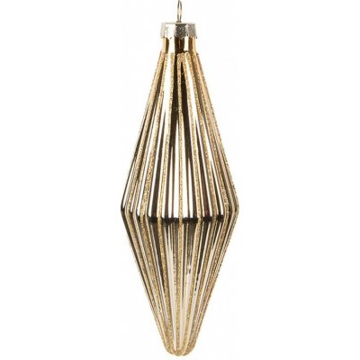 Clayre & Eef Zlatá skleněná špičatá ozdoba baňka s vroubky Ø 5*15 cm – Hledejceny.cz