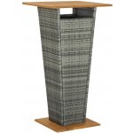 OMAXI 146675 Barový stůl šedý 60 x 60 x 110 cm polyratan a masivní akácie – Hledejceny.cz