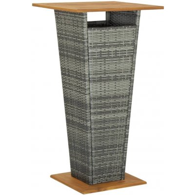 OMAXI 146675 Barový stůl šedý 60 x 60 x 110 cm polyratan a masivní akácie – Hledejceny.cz