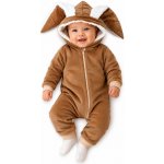 Baby Nellys Manšestrová kombinézka overálek s kožíškem Cute Bunny béžová – Sleviste.cz