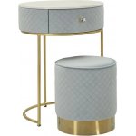 Mauro Ferretti toaletní stolek Vellit s taburetem modro šedý – Zboží Mobilmania