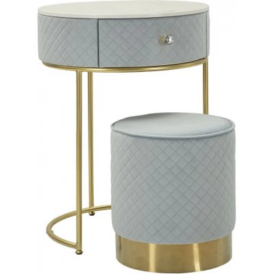 Mauro Ferretti toaletní stolek Vellit s taburetem modro šedý – Zboží Mobilmania