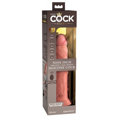 Elite King Cock 9 Rádiem řízený realistický vibrátor 23 cm přírodní – Zbozi.Blesk.cz