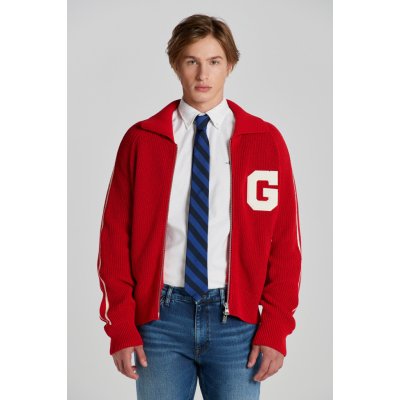 Gant Cropped Shiny Cotton Track Jacket červená – Zboží Mobilmania