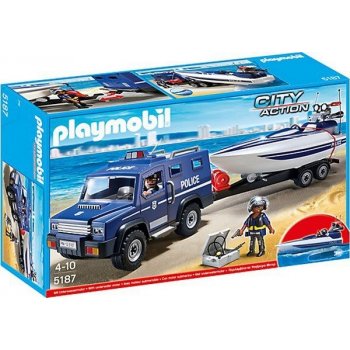 Playmobil 5187 POLICEJNÍ VŮZ S MOTOROVÝM ČLUNEM