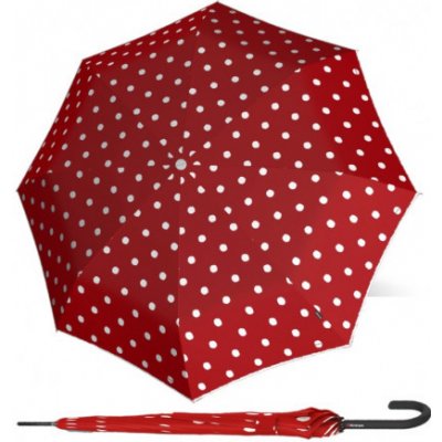 Knirps T.760 dot art red elegantní holový vystřelovací deštník červený