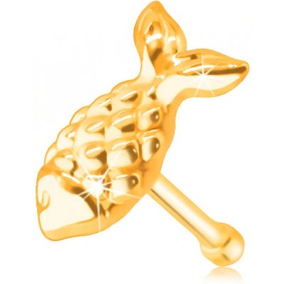 Šperky Eshop zlatý piercing do nosu rybka se šupinkami a ocasem S2GG229.05 – Zboží Dáma