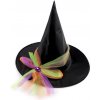 Karnevalový kostým klobouk s tylovou mašlí čarodějnice černá