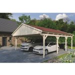 SKAN HOLZ Přístřešek na auto Fichtelberg dvojitý 618 x 808 cm přírodní – Zboží Mobilmania