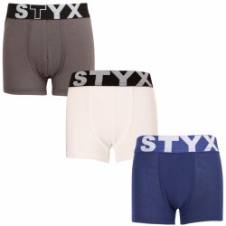 Styx 3pack dětské boxerky sportovní guma vícebarevné