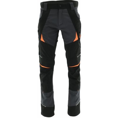Sara Workwear Strečové kalhoty COTTONFLEX grafitové oranžové – Hledejceny.cz