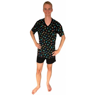 Rozárka P1 šipky pánské pyžamo krátké černé – Zboží Mobilmania