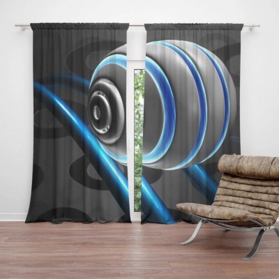 Sablio Závěs Modrá koule: 2ks 140x250cm – Hledejceny.cz