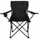 Divero 33263 Skládací kempingová židle s držákem nápojů černá – Zboží Mobilmania