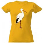 Tričko s potiskem čáp dámské Zlatá – Sleviste.cz