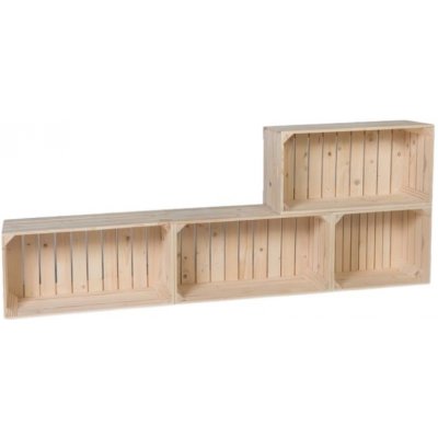 ČistéDřevo Dřevěné bedýnky obývací stěna 160x60x24 cm – Zbozi.Blesk.cz