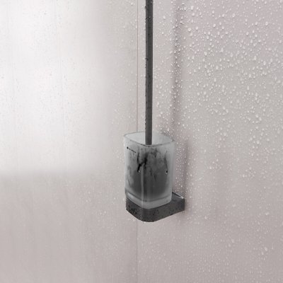 Nimco Nikau černá Toaletní WC kartáč s hranatou rukojetí NKC 30094CN-HR-90 – Hledejceny.cz