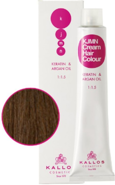 Kallos KJMN s keratinem a arganovým olejem 6.0 Dark Blond Cream Hair Colour 1:1.5 100 ml