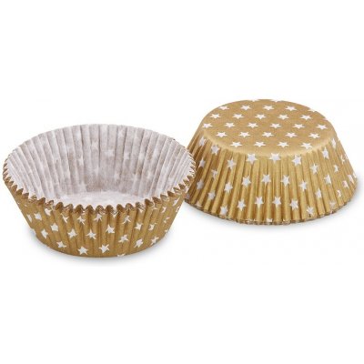 Wimex cukrářský košíček Hvězdy bílo-zlaté 50x30 mm 40 ks – Zboží Dáma