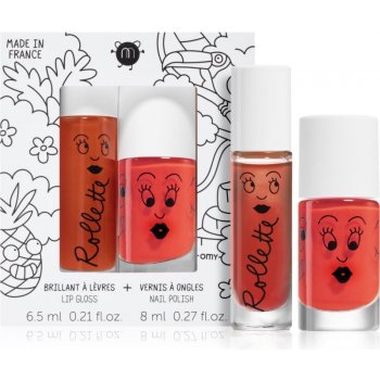 Nailmatic Kids Rollette lesk na rty 6,5 ml + Polly lak na nehty 8 ml dárková sada