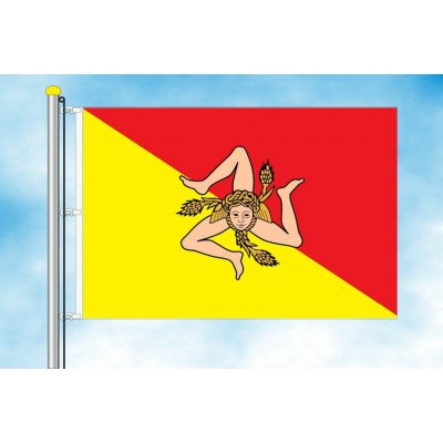 LIBEA, s.r.o. Vlajka Sicílie Rozměr: 150x225 cm, Uchycení: Karabiny na stožár – Zboží Mobilmania