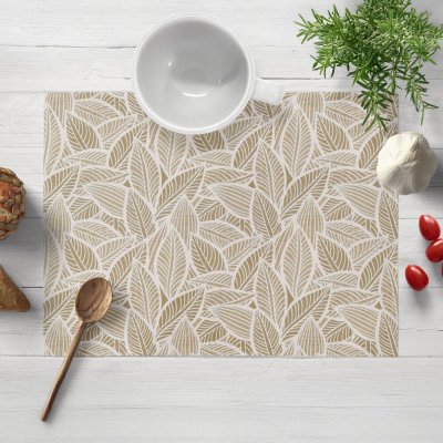 Biante Dekorační prostírání Leona LN-168 Bílé listy na světle hnědém 30x40 cm – Zboží Dáma