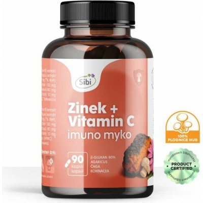 Zinek + Vitamin C IMUNO KOMPLEX vitamíny a houbové extrakty 90 kapslí 500 mg – Hledejceny.cz