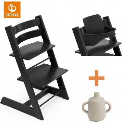 STOKKE Tripp Trapp Black + Tripp Trapp Baby set Black – Zboží Mobilmania