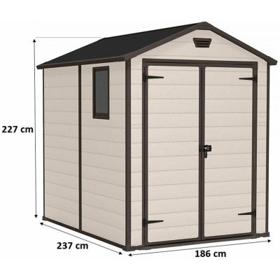 Keter Manor Pent 6x8 DD 175 x 222 cm béžový – Hledejceny.cz