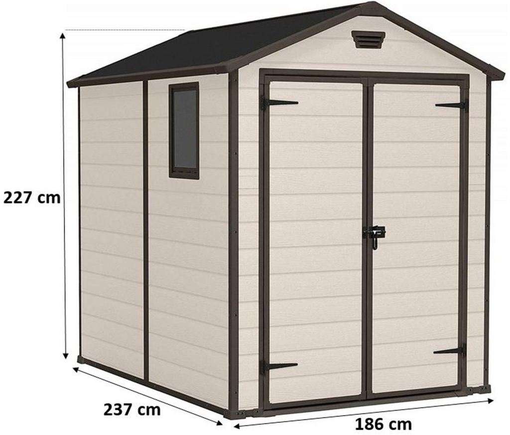 Keter Manor Pent 6x8 DD 175 x 222 cm béžový