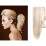 Clip in příčesek culík/cop 100% lidské vlasy 50cm platina – Zboží Dáma