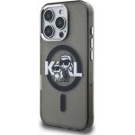 Karl Lagerfeld IML Glitter Karl and Choupette Sketch MagSafe pro Apple iPhone 16 Pro, černá – Zboží Mobilmania