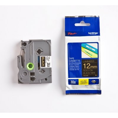 Páska Brother TZE-334, 12mm, černá/zlatá, laminovaná, délka 8m – Zboží Živě