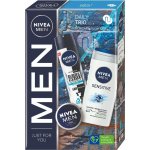 Nivea Men Sensitive sprchový gel 3 v 1 250 ml + Black & White antiperspirant proti bílým skvrnám 150 ml + Creme krém na obličej a tělo 150 ml – Zbozi.Blesk.cz