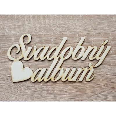 LYMFY | Nápis-Svatební album 170x80x3mm | přírodní dřevo – Zboží Mobilmania